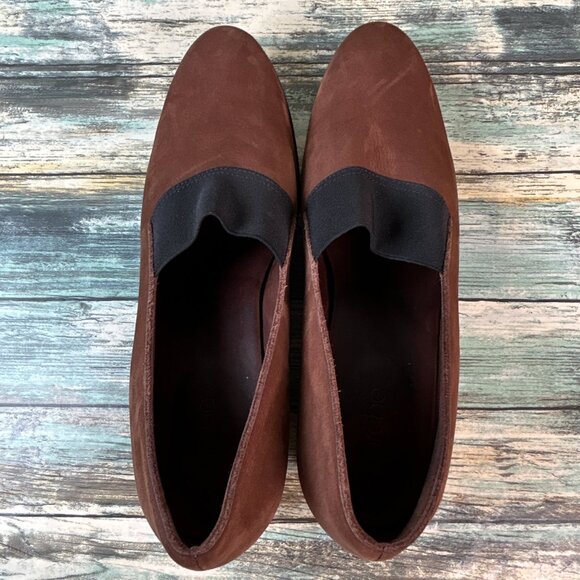 Arche Wedge Pumps Womens 9.5 Brown Nubuck Leather Dress Formal Shoe Comfort Heel - Picture 4 of 13